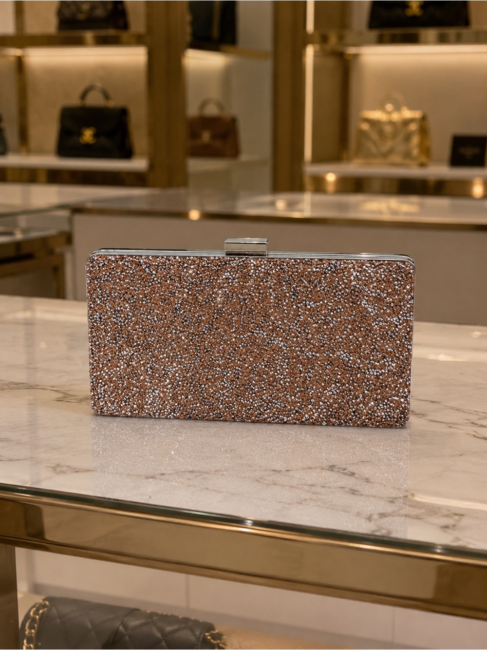 NWOT Sparkling elegance  with strap,or a clutch, sure to enhance any night